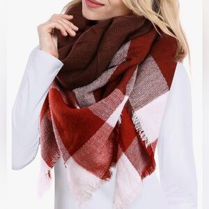 Bess Bridal Women's Plaid Blanket‎ Winter Scarf Tartan Wrap Oversized Shawl Cape